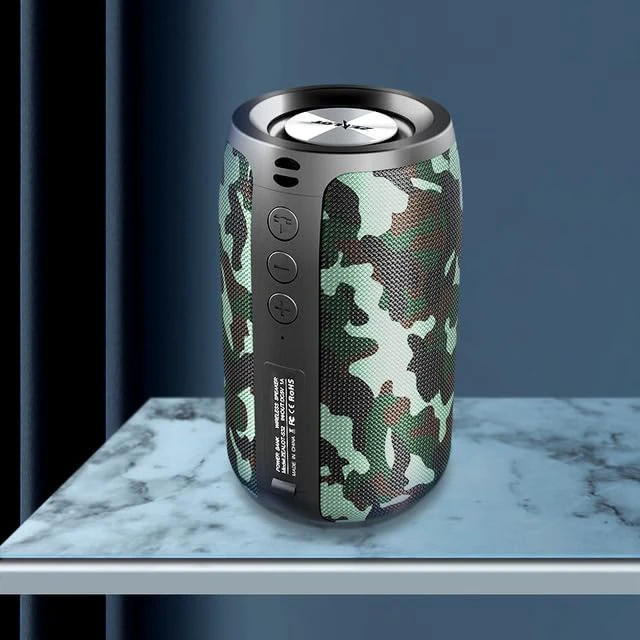 Alt view image 2 of 7 - Portable Bluetooth Speaker, S32 Outdoor Speaker, Waterproof IPX5, Dual Pairing, Stereo Sound/TF Card/USB/AUX Competible for iPhone14 Samsung Home/Hiking/Fishing- Camo