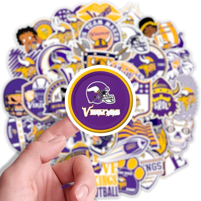 Alt view image 4 of 6 - 110PCS Minnesota Stickers Pack - Football & Rugby Viking Decals for Water Bottle, Laptop, Car, Helmet, Scrapbook - Waterproof Vinyl Minnesota Gifts for Kids, Teens & Adults Fans