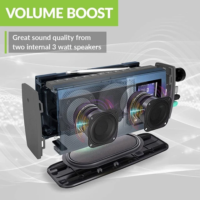 Alt view image 3 of 7 - Wireless Portable TV Speaker & FM Radio 2-in-1, with Low Latency Bluetooth TV Transmitter, Ideal for Seniors, Hard of Hearing - Audikast 4860