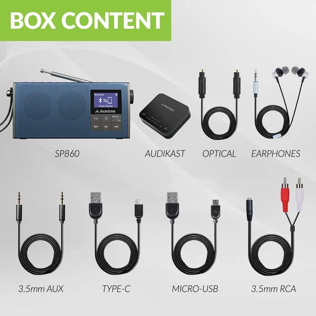 Alt view image 7 of 7 - Wireless Portable TV Speaker & FM Radio 2-in-1, with Low Latency Bluetooth TV Transmitter, Ideal for Seniors, Hard of Hearing - Audikast 4860
