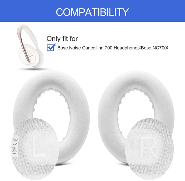 Alt view image 2 of 7 - Replacement Ear Pads for Bose NC700 Noise Cancelling Headphones 700 (White) Upgrade Protein Leather Ear Cushions