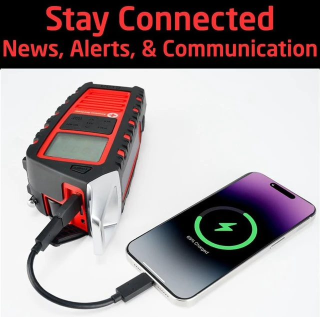 Alt view image 6 of 7 - Odyssey Adventure Hand Crank NOAA Weather Radio, All Band Emergency Radio, AM/FM Shortwave Storm, Bluetooth, Phone Charger, RDS, Solar, Multi-Function Flashlight, Camping, Hiking