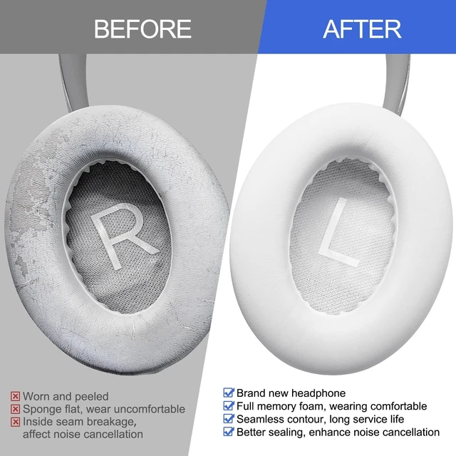 Alt view image 5 of 7 - Replacement Ear Pads for Bose NC700 Noise Cancelling Headphones 700 (White) Upgrade Protein Leather Ear Cushions
