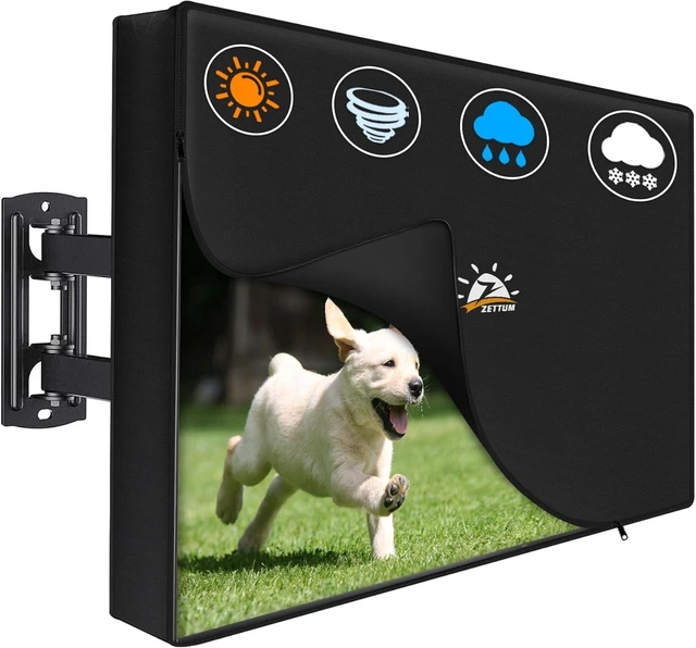 Main image of Outdoor TV Cover 52 to 55 Inch - 600D Waterproof Weatherproof TV Protector with Zipper for 52-55 Inch Flat Screen TVs, Heavy Duty Enclosure for Outside Use