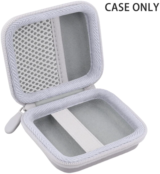 Alt view image 2 of 7 - Hard Case for SHOKZ OpenFit Pro Open-Ear Earbuds, White Mesh Accessory Pocket, Charging Cable Storage, Lightweight Design, Carabiner Clip