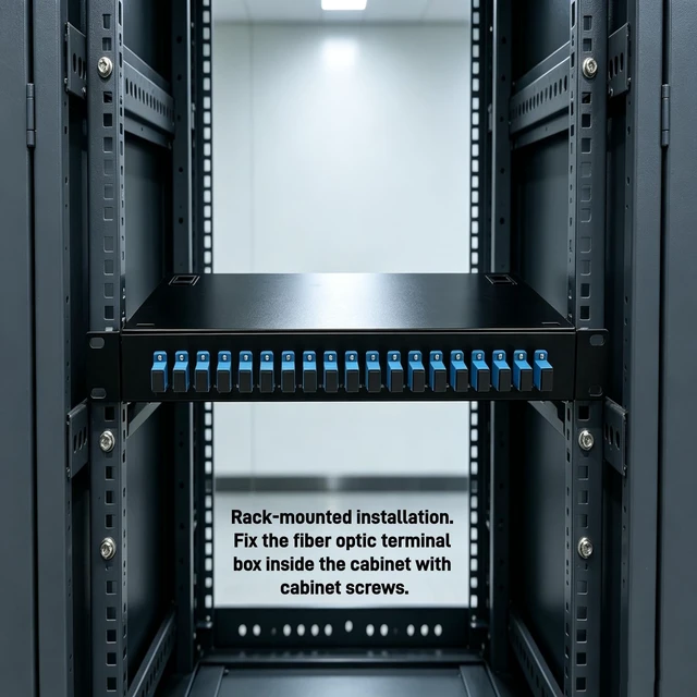 Alt view image 6 of 7 - 24 Port SC Rack Mount Enclosure Box + Splice Trays Fiber Cables Spool SingleMode SC-UPC Kit (Include 1M 24Strand Pigtail+24 Core LGX Loaded Patch Panel - Fits 19" Racks Cabinet