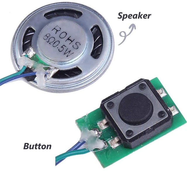 Alt view image 7 of 7 - Icstation Recordable Sound Module, Button Control Sound Chip 8M MP3 WAV Music Voice Player Programmable Board with Speaker for DIY Birthday Music Box Mother's Day Greeting Card Present
