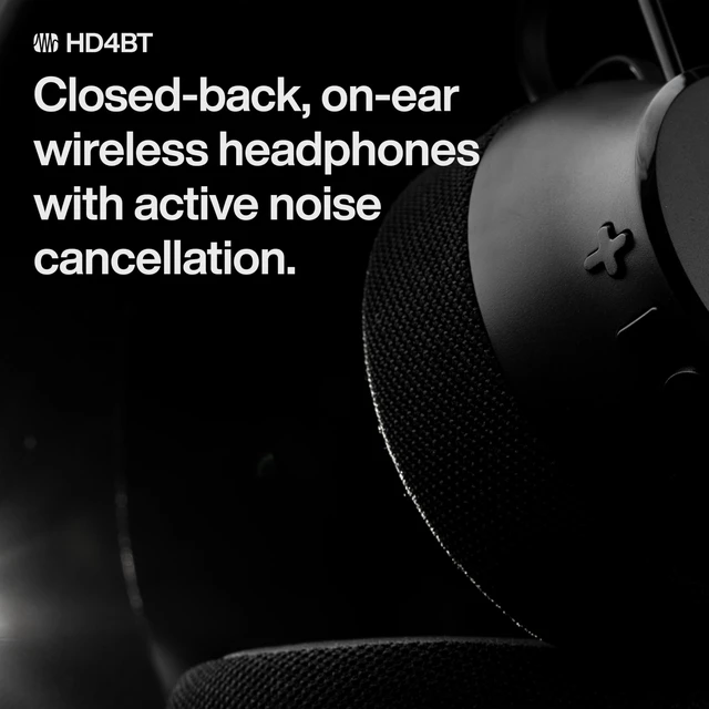 Alt view image 3 of 7 - Eris HD4BT Over-Ear Closed-Back Wireless Headphones, Bluetooth, ANC Noise Cancelling, Up to 60 Hours Battery Life, Studio Headphones for Mixing, Monitoring, Recording, Eclipse Black