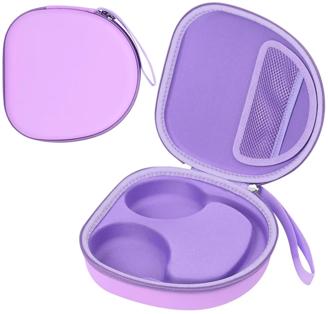 Main image of Hard Headphone Case for ICLEVER BTH 20, with Mesh Pocket & Handle Strap Portable Carrying Storage Case for Foldable Headphones,Travel & Home Use, Purple