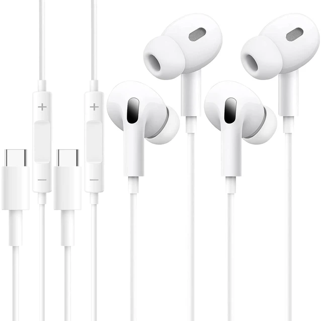 Main image of USB C Wired Earphones for iPhone 17 16 15, Apple MFi Certified 2 Pack Type C Wired Headphones for iPhone 17 16 15 Pro Max, iPad Pro,Samsung Galaxy S25 S24 Ultra,Pixel 9, Noise Cancelling Earbuds