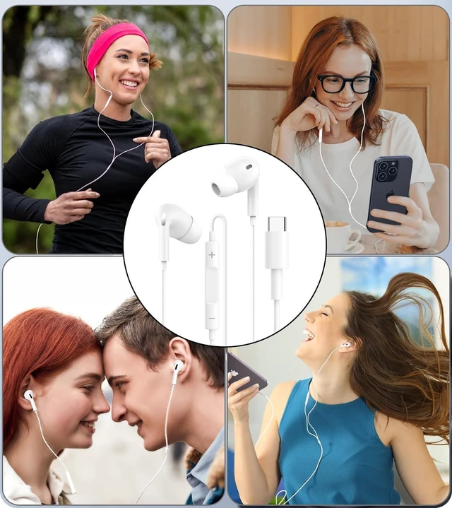 Alt view image 7 of 7 - USB C Wired Earphones for iPhone 17 16 15, Apple MFi Certified 2 Pack Type C Wired Headphones for iPhone 17 16 15 Pro Max, iPad Pro,Samsung Galaxy S25 S24 Ultra,Pixel 9, Noise Cancelling Earbuds