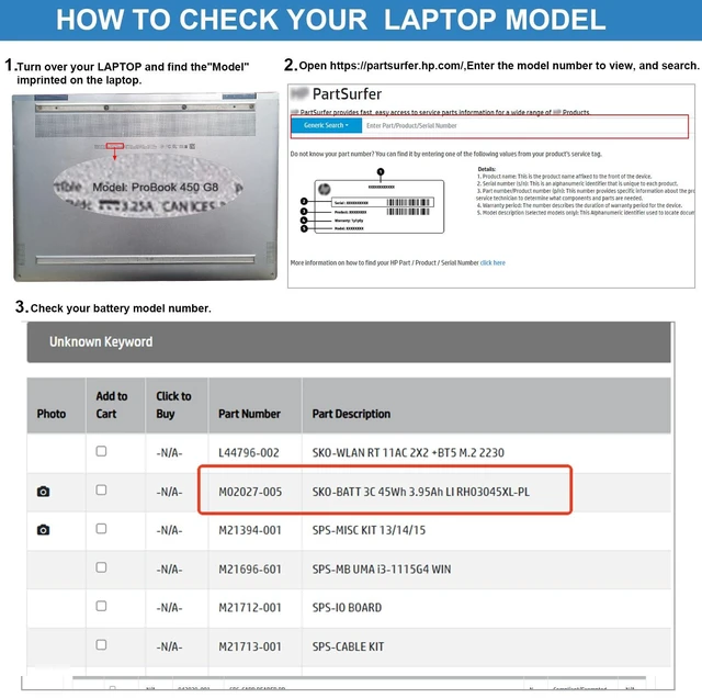 Alt view image 4 of 7 - 51.3Wh RH03XL Battery Replacement for HP EliteBook 640 G9 G10/650 G10/655 G10 Probook 440 G10/445 G10 G10/450 G9 G10/455 G10/460