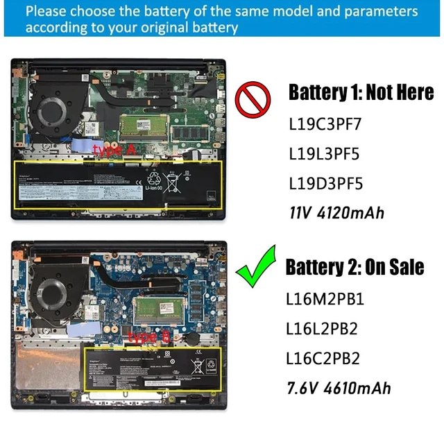 Alt view image 3 of 7 - L16C2PB2 Laptop Battery Compatible with Lenovo IdeaPad S145-14API/15API 320-14AST/14IAP/14IKB 320-15ABR/15AST/15IAP Series Notebook L16S2PB1 L16C2PB1 L17L2PF1 L17M2PB7 L16L2PB2 L16M2PB2