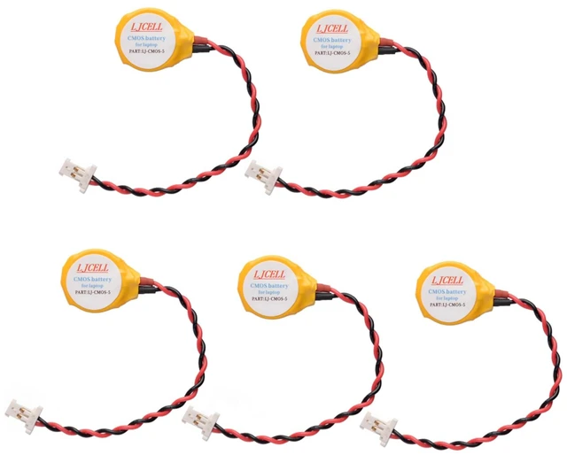 Main image of 5PCS CMOS ML1220 Battery for DELL XPS 13 15 9343 9350 9360 9365 BIOS RTC ML1220 Battery with 2 Wire Cable and Connector