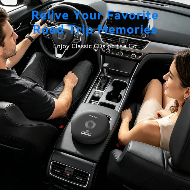 Alt view image 3 of 7 - CD Player for Car, External Portable Car CD Player with USB Plug and PlayLossless Sound Quality