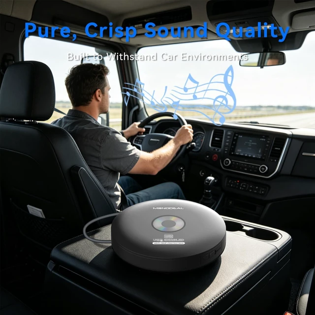 Alt view image 4 of 7 - CD Player for Car, External Portable Car CD Player with USB Plug and PlayLossless Sound Quality