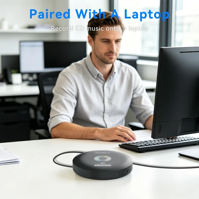 Alt view image 5 of 7 - CD Player for Car, External Portable Car CD Player with USB Plug and PlayLossless Sound Quality