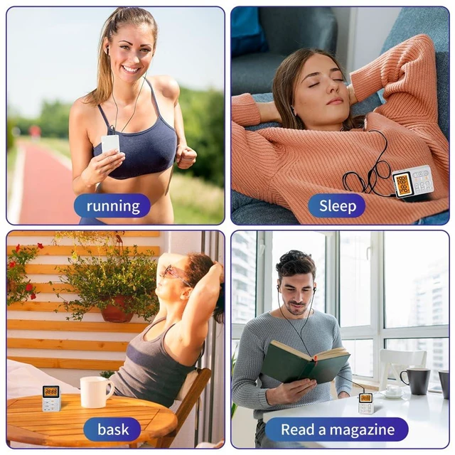 Alt view image 6 of 6 - Portable Pocket Radio AM FM with Best Reception, Rechargeable-White Easy to Use, MP3, Stereo Earphone, Large LCD Screen, TF Play, Sleep Timer, Radio Receiver for Jogging/Gym/Racing