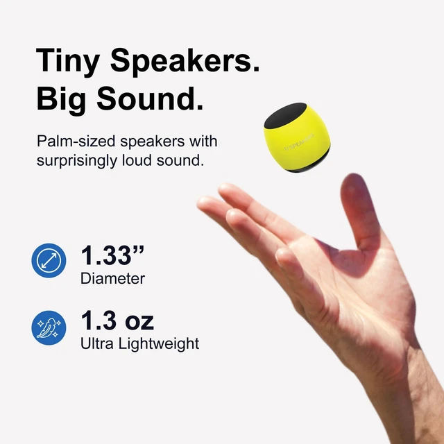 Alt view image 3 of 7 - U Micro, Mini Bluetooth Speaker with Mic, Portable, Glow Yellow mini bluetooth speaker, under pillow speaker, coin sized, rechargeable, TWS pairing, glow in the dark, aluminum shell