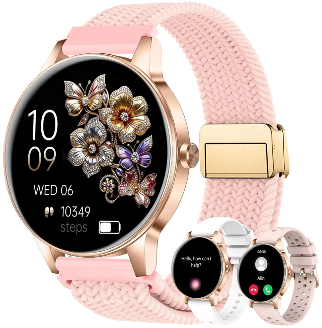 Main image of Smart Watch for Women, 1.27'' Touchscreen Activity Trackers with Heart Rate/Sleep Monitor, Make/Answer Calls, 130+ Sport Modes IP68 Waterproof Fitness Watch Smartwatch for iPhone/Samsung/Android