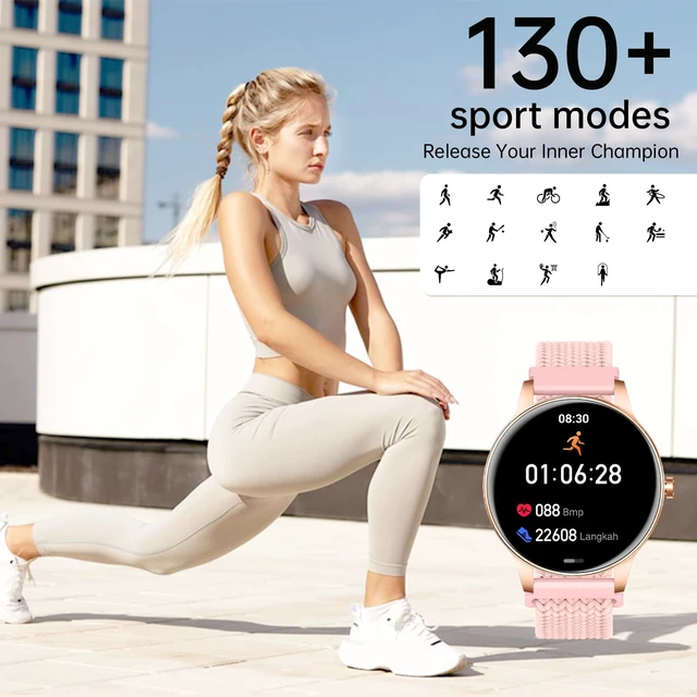 Alt view image 5 of 7 - Smart Watch for Women, 1.27'' Touchscreen Activity Trackers with Heart Rate/Sleep Monitor, Make/Answer Calls, 130+ Sport Modes IP68 Waterproof Fitness Watch Smartwatch for iPhone/Samsung/Android