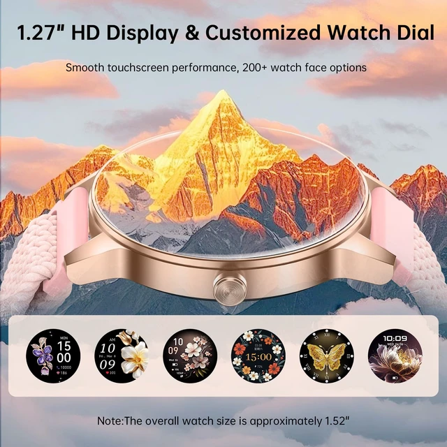 Alt view image 6 of 7 - Smart Watch for Women, 1.27'' Touchscreen Activity Trackers with Heart Rate/Sleep Monitor, Make/Answer Calls, 130+ Sport Modes IP68 Waterproof Fitness Watch Smartwatch for iPhone/Samsung/Android