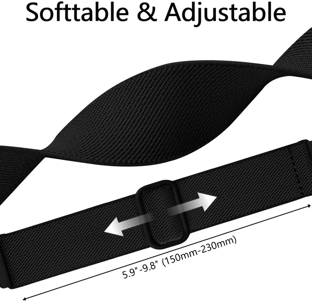 Alt view image 3 of 7 - 5 Pack Bands Compatible with Fitbit Versa 2 Bands for women/Versa Lite/SE, Soft Adjustable Nylon Braided Sport Solo Loop Smartwatch Band for Fitbit Versa2/Lite/SE Women Men