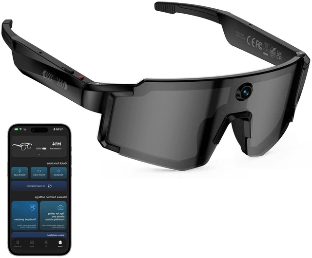 Main image of AI Smart Glasses, POV Camera Glasses, Video Recording for Cycling Hiking HD Video & Photo, Live Translation, 4GB Memory, Electronic Image Stabilization, AI Voice Assistant