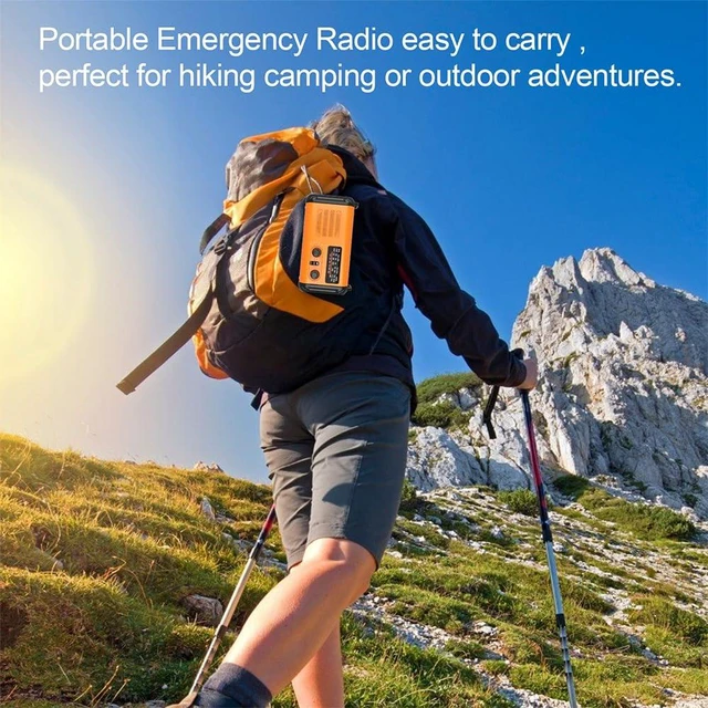 Alt view image 6 of 6 - NOAA Weather Radio AM/FM, Solar Hand Crank Battery Emergency Radio 20000mAh Rechargeable Battery, Solar Powered, Dual-Port Charging, Flashlight, Reading Lamp, SOS Alarm for Home Outdoor