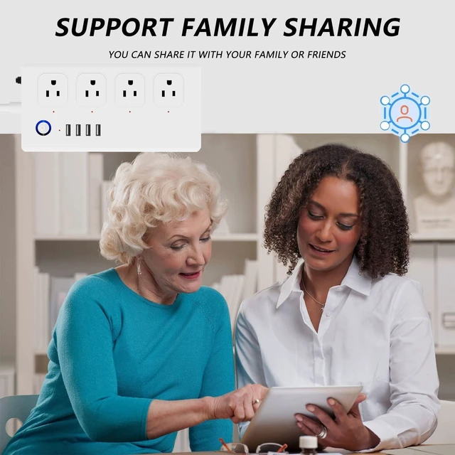 Alt view image 7 of 7 - Smart Plug Power StripSurge Protector with 4 Individually Controlled Smart Outlets, Voice Control,4 USBs (incl. 20W USB-C), Compatible with Alexa and Google Home,5Ft Extension Cord
