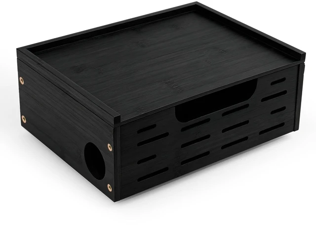 Main image of Wooden Cable Management Box - A Stylish Cable Storage Box, Suitable for Power sockets, USB Hiding, TV Cables, Desktop and Floor Cables - a Large Cable Storage Box for Management