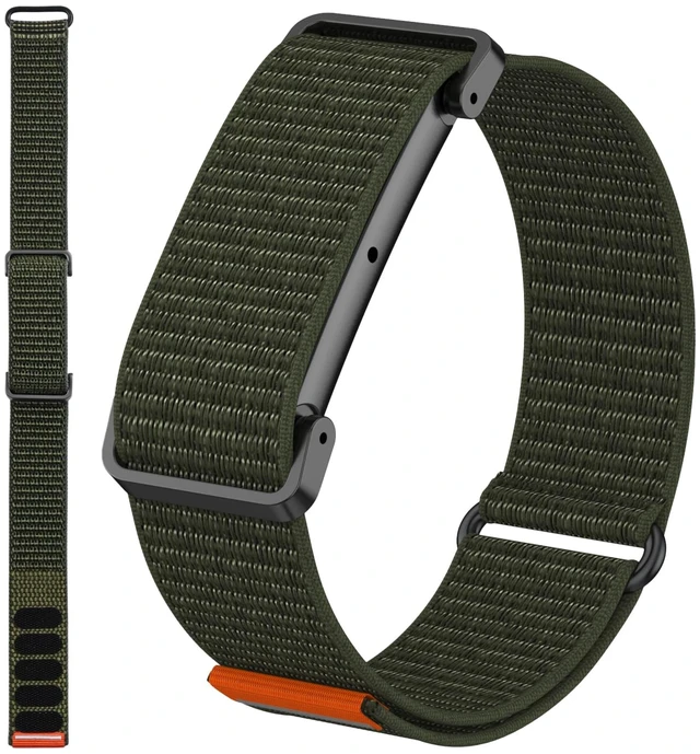 Main image of Nylon Sport Band Compatible with Google Fitbit Air, Adjustable Hook-and-Loop Replacement Strap with Metal Frame Case, Soft Breathable Woven Wristband for Men and Women