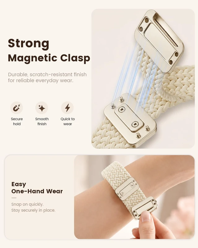 Alt view image 3 of 7 - Magnetic Braided Band Compatible with Google Fitbit Air Magnetic Closure Braided Woven Design Adjustable Fit Soft Daily Wear
