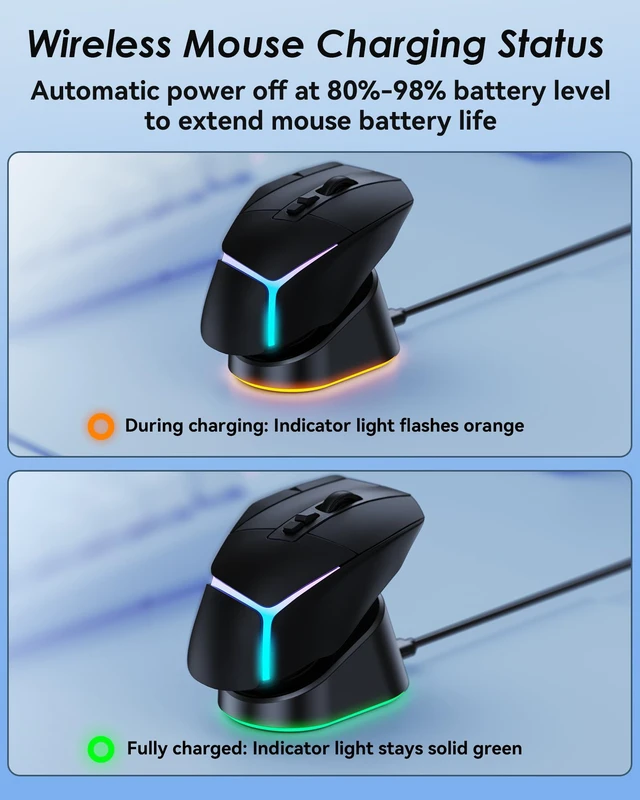 Alt view image 6 of 7 - Charging Dock for Logitech G502/G502X/G502X Plus Lightspeed, G Pro X Superlight 2 DEX/Superlight 2/1, G703, G903, G403 Lightspeed and G PRO Computer Mice, Wireless Mice Charging Dock with RGB Light