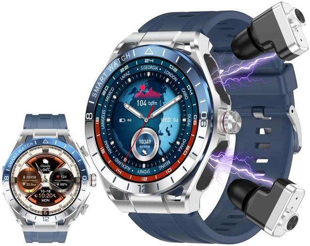 Main image of Smart Watch with Earbuds, Bluetooth Calling can Answer and Make Calls,Sports Fitness Tracker with Step, Metal Material Ultra-Thin Body 9D Sound Effects,Sports Watch