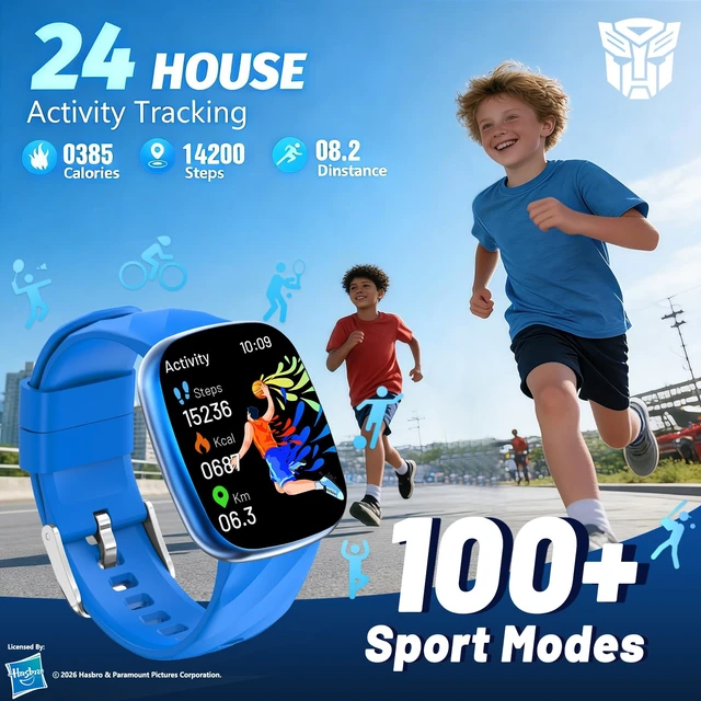 Alt view image 3 of 7 - Kids Smart Watch for Boys & Girls,1.78" HD Touchscreen Fitness Tracker with Heart Rate & Sleep Monitor,IP68 Sports Activity Watch with Pedometer, Birthday Gift for 5-16 Year Olds,Blue