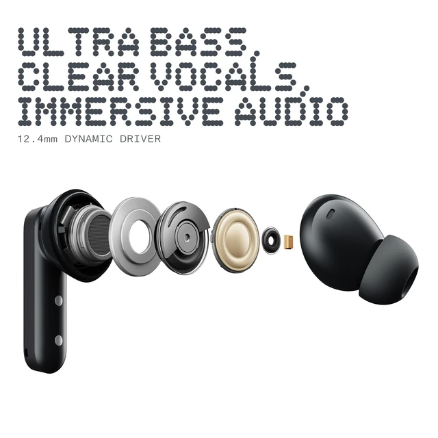 Alt view image 3 of 7 - Buds Neo, True Wireless Earbuds, 52H Playtime, Dark Blue 35dB Active Noise Cancelling, Bluetooth 6.0, Water-Resistant, 4 Mics for Clear Calls, Spatial Audio&EQ, Customizable via App