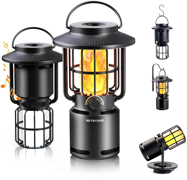 Main image of Outdoor Bluetooth Speakers Waterproof with Atmosphere Light,Gifts for Men Women Dads,10W Wireless Portable Speaker with LED Flickering Torch Lights for Camp/Patio/Pool/Yard/Home Decor(2 Pcs)