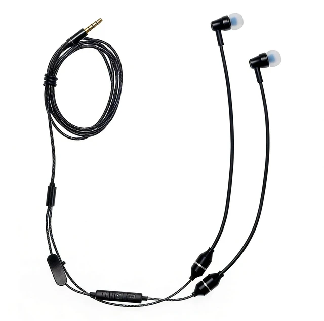 Main image of Air Tube Headphones with 3.5mm Jack, EMF Blocking Earphones, Anti-Radiation Headsets with Ear Hooks, Radiation Free Earbuds, Comfortable & Safe Stereo Sound. (Black)