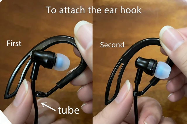 Alt view image 4 of 7 - Anti-Radiation Air Tube Headphones with USB-C Plug, EMF Protection Earphone with Ear Hook, Radiation Free Headset with Type C Plug, Mic and Volume Control. (Black)