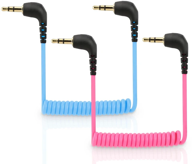 Main image of 3.5mm TRS Cable for Rode DJI Hollyland Mic to Camera Audio Adapter for Rode Wireless GO III (Gen 3) GO II PRO ME, DJI MINI 3 2 1, Hollyland Lark M1 M2 MAX 150 Microphone, Blue, Pink 2-Pack