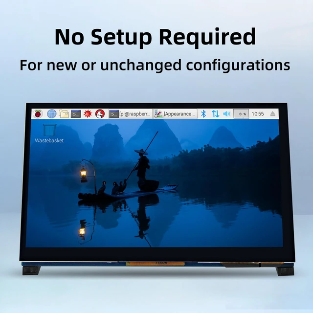 Alt view image 2 of 7 - 7 Inch Raspberry Pi Monitor Touchscreen, 800x480 DSI IPS Display, 5-Point Touch Capacitive Screen for Raspberry 5/4B/3B+/3B/B+/A+, Driver-Free