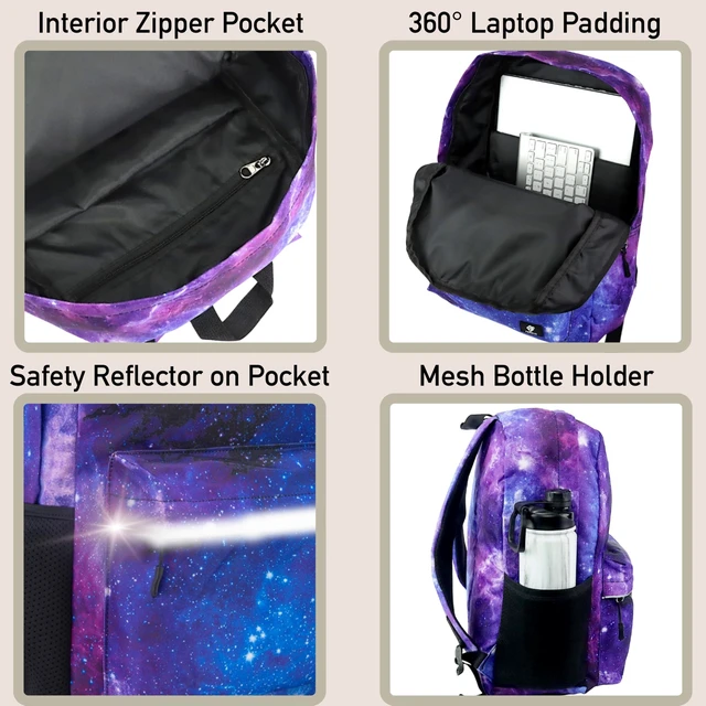 Alt view image 3 of 7 - Kids' Backpack with Lunch Box Set for Boys and Girls, School Bag with Laptop Compartment and Insulated Lunch Bag