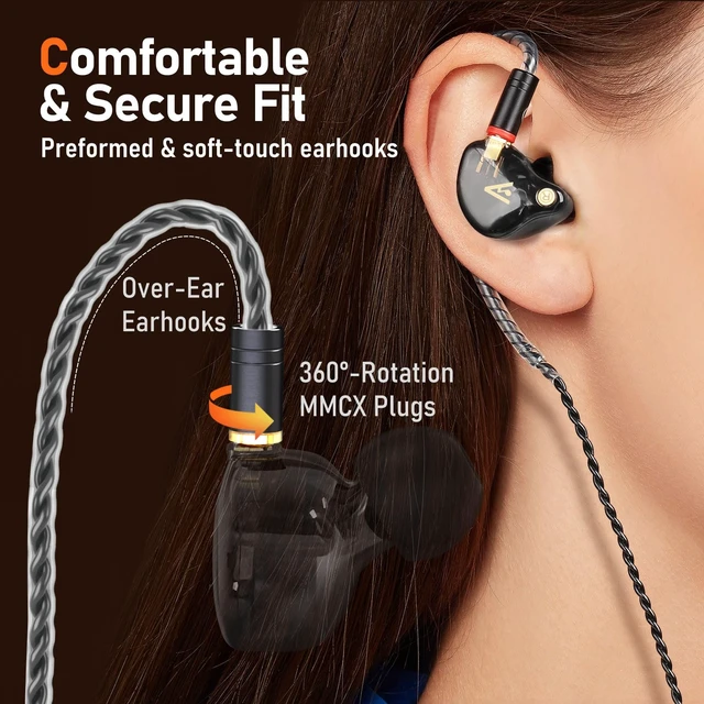 Alt view image 7 of 7 - HiFi MMCX Cable with Mic, 3.5mm Plug IEM Replacement Cord, Black Silver-Plated Wire for In-Ear Monitors, Tangle-Free, Clear Sound & Calls for Vibes 201/202 & Shure SE215/315/425/535/846