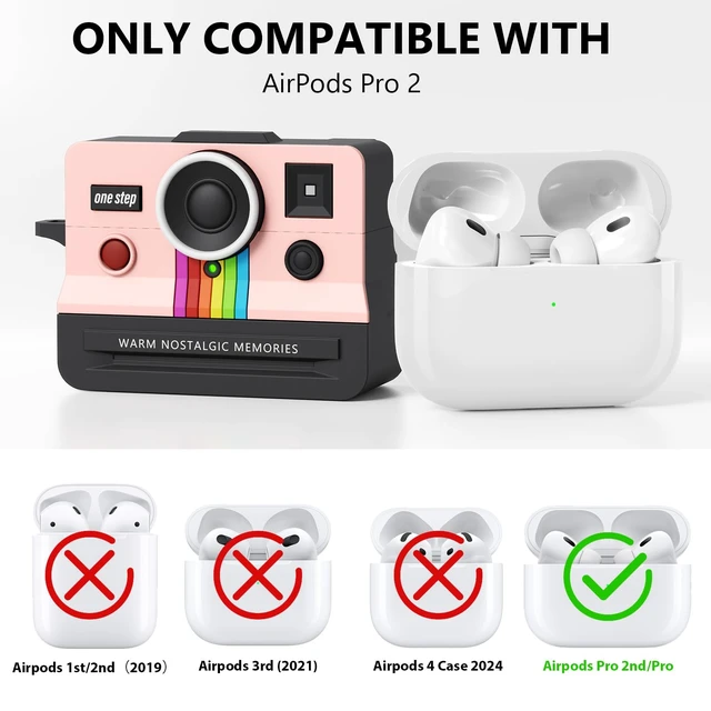 Alt view image 5 of 6 - Case for Apple AirPods Pro 2 Cases with Camera Cover Compatible Anti-Drop Silicone Cover AirPods Pro Accessories Kit Cleaning Tools for Earbuds Keychain Earphone Cases (Pink, Airpods Pro 2/1 Case)
