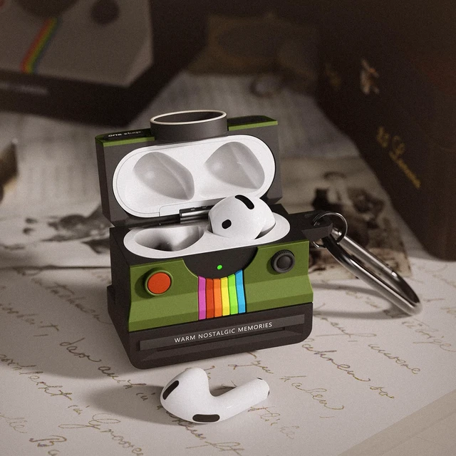 Alt view image 2 of 7 - Case for AirPods 4 Case with Retro Polaroid Camera for Women - Cute Apple AirPods 4 Cover, 4th Generation AirPod Cases, Premium Silicone Protector, Ideal for Fashionable Ladies (Green, Airpods 4 Case)
