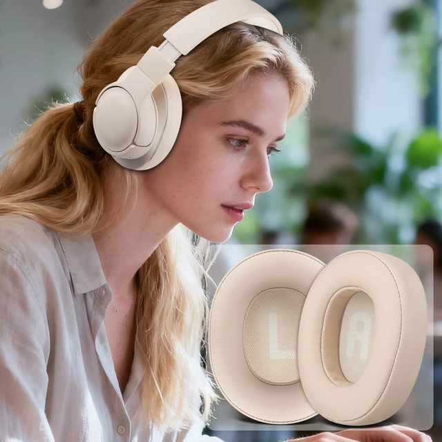 Alt view image 5 of 7 - Earpads Replacement for JBL Tune 700BT, 710BT, 720BT, 750BTNC, 760NC, 770NC Wireless Over-Ear Headphones, Ear Pads Cushions with Soft Protein Leather and High-Density Foam - Sand Dune
