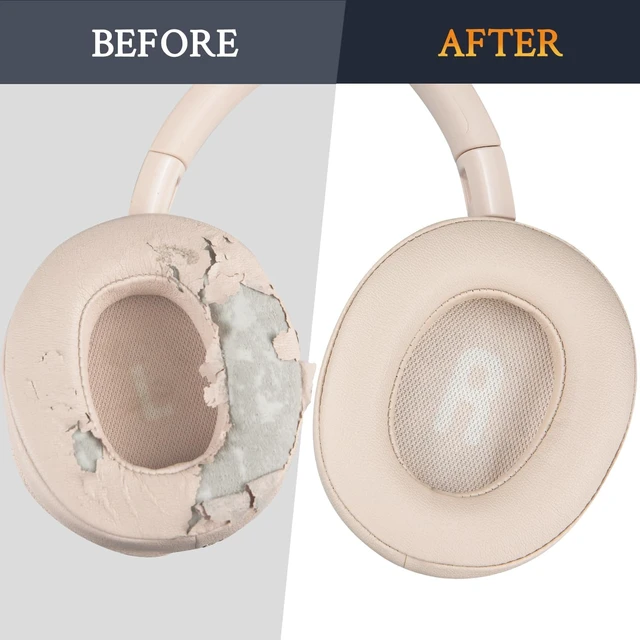 Alt view image 6 of 7 - Earpads Replacement for JBL Tune 700BT, 710BT, 720BT, 750BTNC, 760NC, 770NC Wireless Over-Ear Headphones, Ear Pads Cushions with Soft Protein Leather and High-Density Foam - Sand Dune