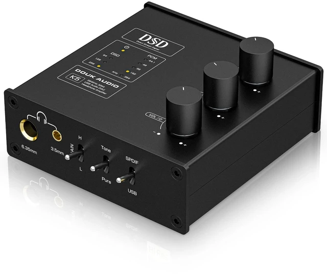Main image of K5 PC DAC Headphone Amplifier Digital to Analog Converter with USB & Optical Input DSD256 for Amplifiers, Speakers, Mac, Computer (K5)