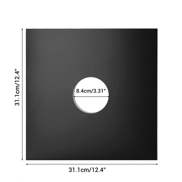 Alt view image 3 of 7 - 10PCS 12in Vinyl Record Sleeves, 350gsm Cardboard Record Jacket Blank LP Album Covers Jackets Heavyweight with Hole for 33 RPM Anti Static Record Storage Protector Glossy Black